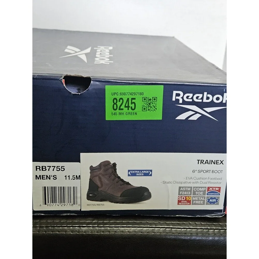 Sz 11.5 - Reebok Work Men's Trainex Comp Toe Work Boot Esd Dark Brown